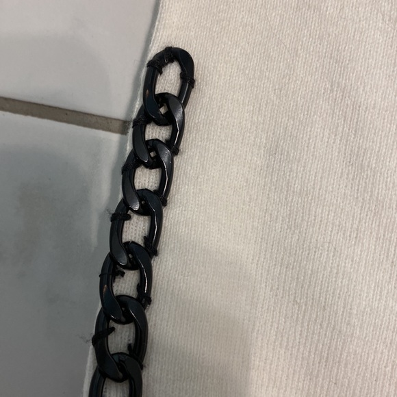 Milly Ivory Black Chain Cotton Wool Cardigan Large NWT - Picture 3 of 6